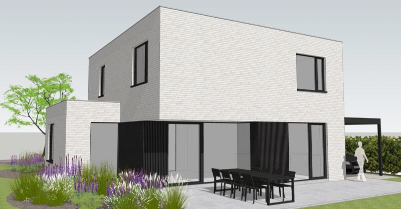 Nieuw te bouwen alleenstaande woning met vrije keuze van architectuur te Wevelgem.